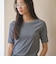 シャーリング コンパクト ボーダー Tシャツ