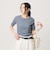 シャーリング コンパクト ボーダー Tシャツ