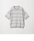 シアー オンブレ ボーダー クルーネック Tシャツ ウォッシャブル
