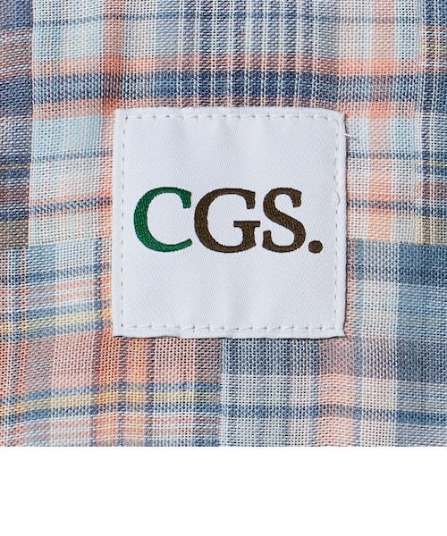 【CGS.】パッチワークマドラスチェックBDシャツ 美品！ CGS.＞パッチワーク マドラスチェック ボタンダウン シャツ