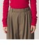 毛ポリエステルブレンド ワイドタックパンツ 防シワ ウォッシャブル
