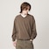 KNITEE フェザー コットン Vネック ニット Tシャツ ウォッシャブル