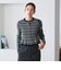【WEB限定 Wardrobe DAILY MINIMAL】ボーダー ペプラムニットカーディガン
