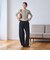【WEB限定 Wardrobe DAILY MINIMAL】ボーダー ペプラムニットカーディガン