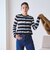 【WEB限定 Wardrobe DAILY MINIMAL】ボーダー ペプラムニットカーディガン