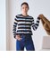 【WEB限定 Wardrobe DAILY MINIMAL】ボーダー ペプラムニットカーディガン