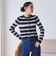 【WEB限定 Wardrobe DAILY MINIMAL】ボーダー ペプラムニットカーディガン