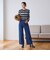 【WEB限定 Wardrobe DAILY MINIMAL】ボーダー ペプラムニットカーディガン