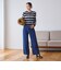 【WEB限定 Wardrobe DAILY MINIMAL】ボーダー ペプラムニットカーディガン