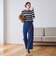 【WEB限定 Wardrobe DAILY MINIMAL】ボーダー ペプラムニットカーディガン