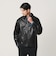 【WEB限定 WARDROBE SMART】レザーライク ジップ ブルゾン