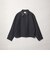 ウールミックス ツイル チェック レザーライク カラー ジャケット