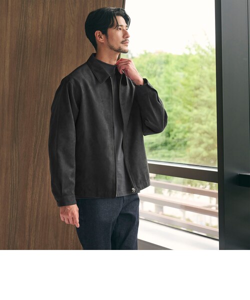 未使用級✨BEAUTY&YOUTH スエードライク ジップ ブルゾン WEB限定 WARDROBE SMART】スエードライク ジップ ブルゾン