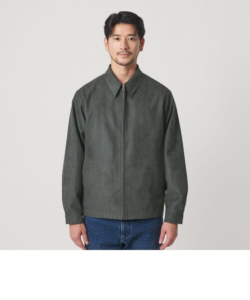 WEB限定 WARDROBE SMART】スエードライク ジップ ブルゾン