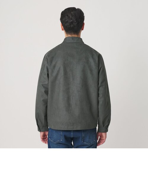 WEB限定 WARDROBE SMART】スエードライク ジップ ブルゾン