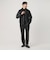 【WEB限定 WARDROBE SMART】ブラックメルトン レザーライク ジップ ブルゾン