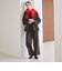 【WEB限定 Wardrobe DAILY MINIMAL】チェック バックゴム ワイドパンツ