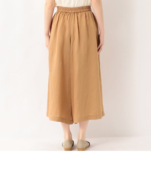 ★green label relaxing リヨセル スカーチョ★ベージュ グリーンレーベルリラクシング UNITED ARROWS 38 M 麻レーヨン ガウチョパンツ