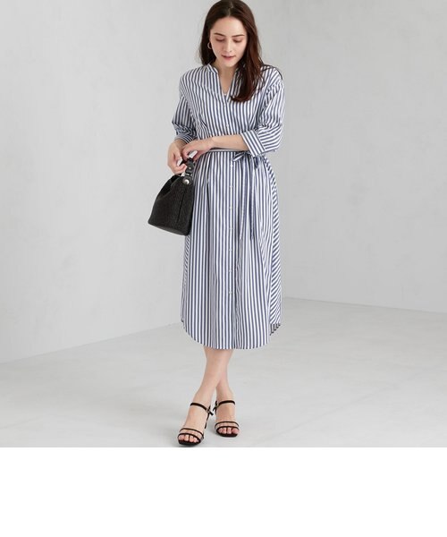 Sea ⭐︎Mal.レレレさんROBE ストライプシャツ 38サイズ 緑 ジョルジュレッシュ 水色ストライプ 七分袖シャツ 38 - メルカリ