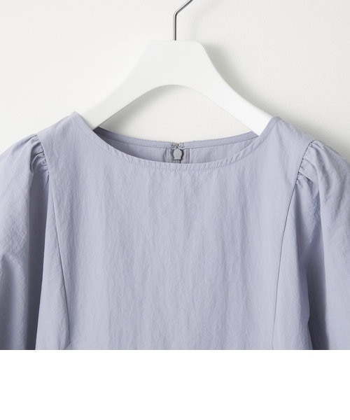 【グリーンレーベルリラクシング】リネン　バルーンスリーブ ワンピース WEB限定】［XS/H148-155cm］バルーンスリーブ ワンピース