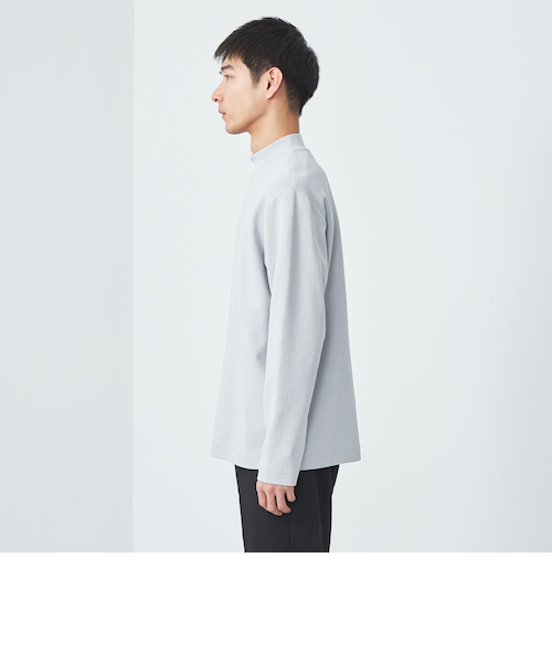 tovho トヴホ L/Sワッフル モックネック バックロゴ プリント 長袖