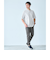 【WEB限定】JUST fit バンドカラー 半袖 シャツ -ストレッチ-