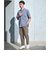 【WEB限定】JUST fit バンドカラー 半袖 シャツ -ストレッチ-