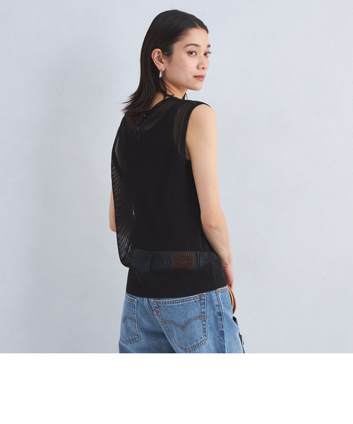◈◆osmosis◆◈ 2WAYノースリーブニットプルオーバー コイルシアー ノースリーブ ニット プルオーバー