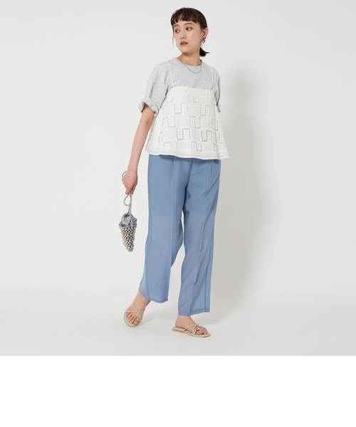 グリーンレーベル　シフリー エンブロイダリー キャミソール　ブラック UNITED ARROWS green label relaxing｜シフリー エンブロイ