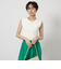 アイレット リブ クロップド ノースリーブ Tシャツ