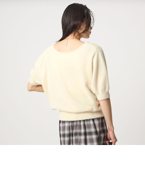 フラッフフェザー 2WAY ショートスリーブ ニット プルオーバー