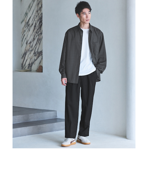 ウォッシャブル ビエラ チェック ジャストルーズ シャツ