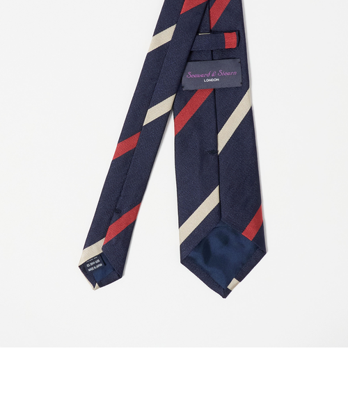 Seaward & Stearn＞8.0cm ストライプ3 ネクタイ｜グリーンレーベル