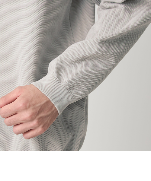 ポリエステル タック編み クルーネック 長袖 ニット｜グリーンレーベル