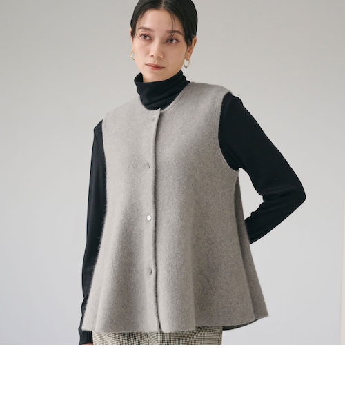 今期　新品未使用　FOXブレンド セッケツ ニット ジレ green label relaxing（グリーンレーベルリラクシング） ベスト ジレ