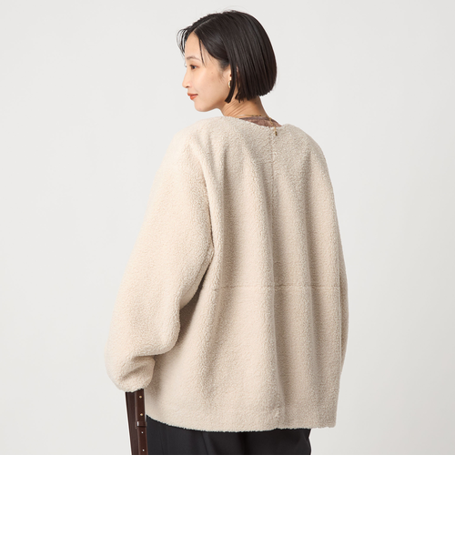 グリーンレーベルリラクシング　ボアジャケット SHORT size SHORTあり］ボア ノーカラー ブルゾン｜グリーンレーベル
