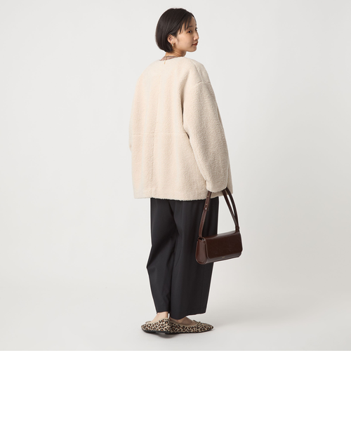 グリーンレーベルリラクシング　ボアジャケット SHORT size SHORTあり］ボア ノーカラー ブルゾン｜グリーンレーベル