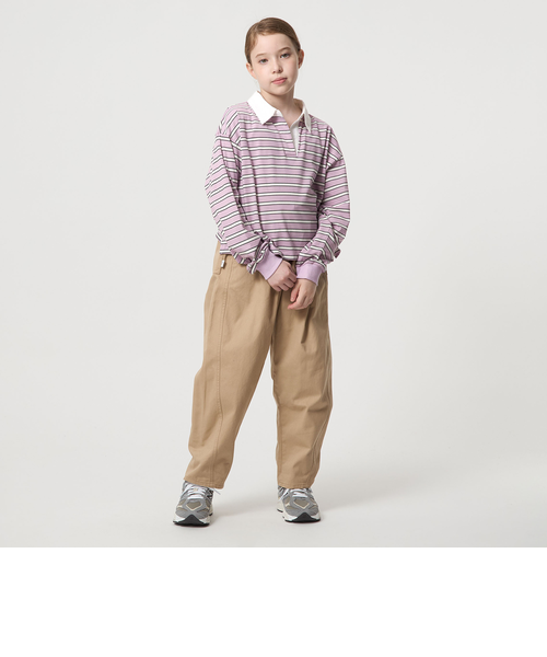 ラガーシャツ（ボーダー） / キッズ 120cm-160cm｜グリーン