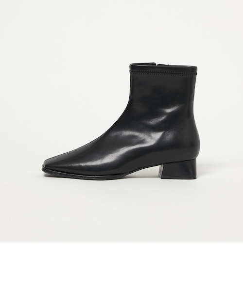 スクエアストレッチ ショートブーツ（3cmヒール）撥水 スクエアストレッチ ショートブーツ（3cmヒール）撥水｜グリーン