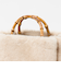2WAY バンブーハンドル フェイクファー トートバッグ