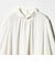 サテン スタンドネック ギャザー ブラウス