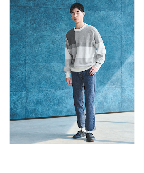 メル72168★新品　未使用★ プランシー　ニット　カラーブロックニット セール】 【Oggi1月号掲載/洗える】ウールカシミヤ カラーブロック