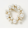 サークル フェイクパール パヴェ ブローチ