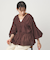 ボイル 2WAY リボン ギャザー ブラウス