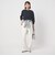 【WEB限定】＜at ease＞ワッフル ヘンリーネック 5分袖 カットソー