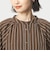 スタンド ストライプ ブラウス