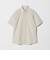 ポリエステル ラッカン ストライプ スタンダード スナップ ボタンダウン 半袖 シャツ -ストレッチ・イージーアイロン・吸水速乾-