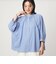 【WEB限定】＜at ease＞ノーカラー ギャザー ブラウス UVカット 通気性
