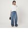【WEB限定】＜at ease＞ワッフル ヘンリーネック  フラワープリント 5分袖 カットソー