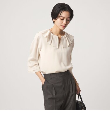 FREY フレイ ウォッシャブルオーバルブラウス ブラック 24SS 美品 